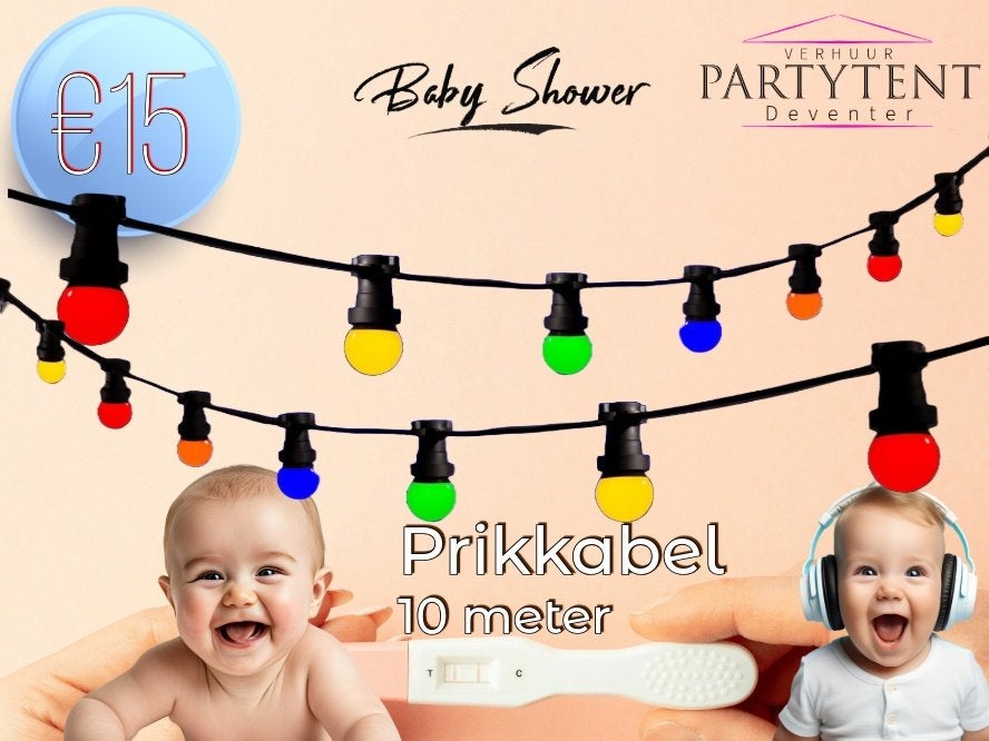 Lampjes snoer huren babyshower reveal party, Ophalen, Geboorte of Huwelijk