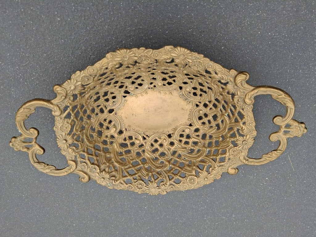 Vintage koperen fruitmand/schaal, Antiek en Kunst, Antiek | Koper en Brons, Ophalen of Verzenden, Koper