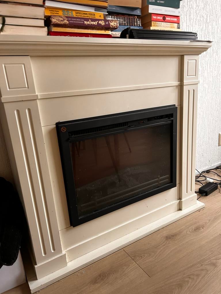 Elektrische gezellige haard met warmtebron, direct afhalen, Ophalen of Verzenden, Gebruikt, Vrijstaande haard, Elektrische haard