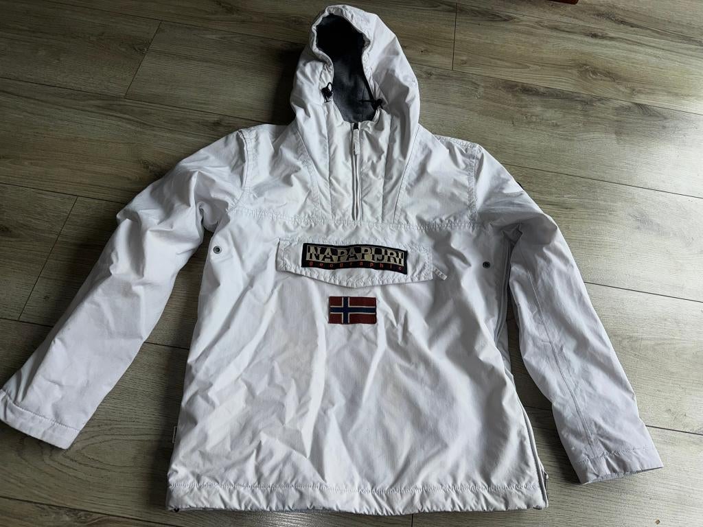Napapijri jas winterjas S wit witte rainforest, Verzenden, Wit, Napapijri, Gedragen