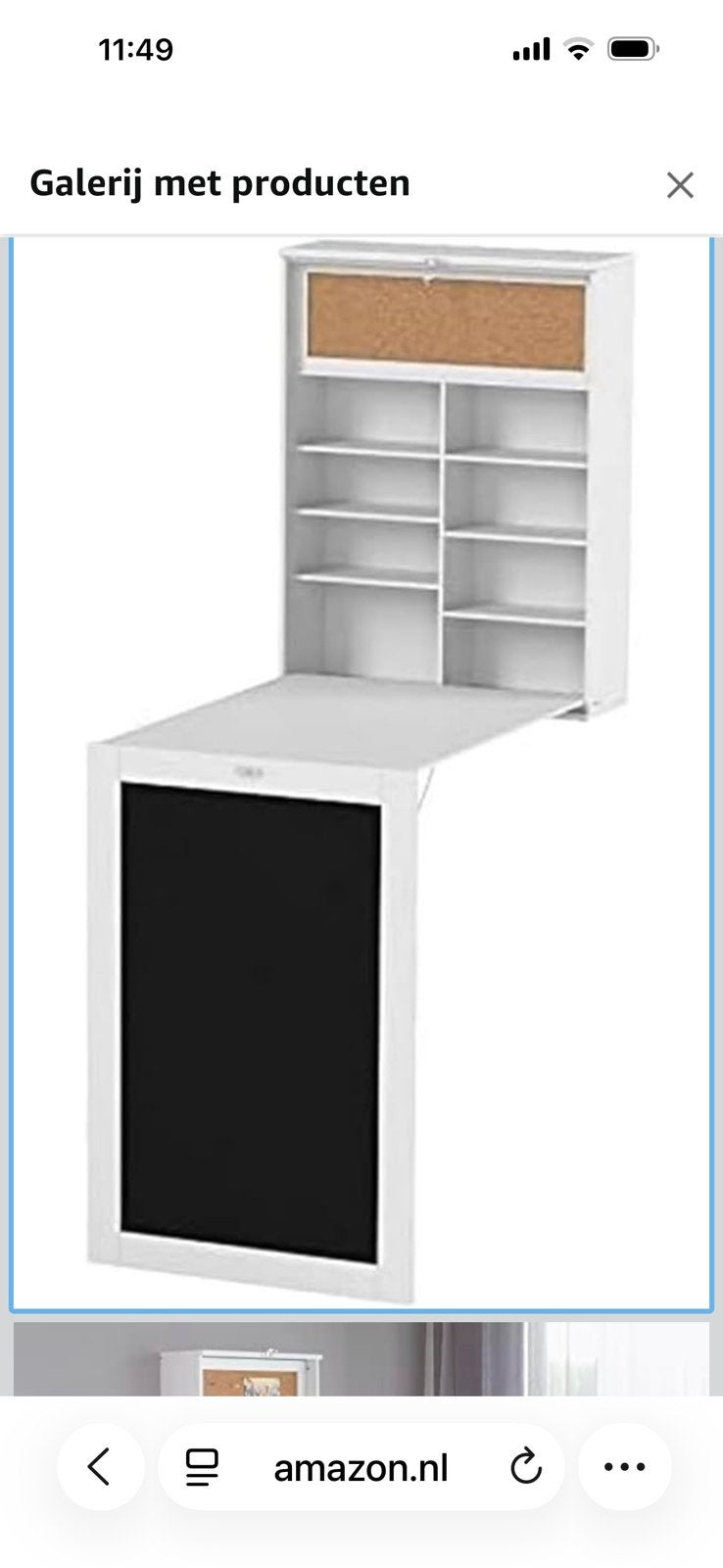 Opklapbaar bureau, Huis en Inrichting, Bureaus, Ophalen, Gebruikt, Wit