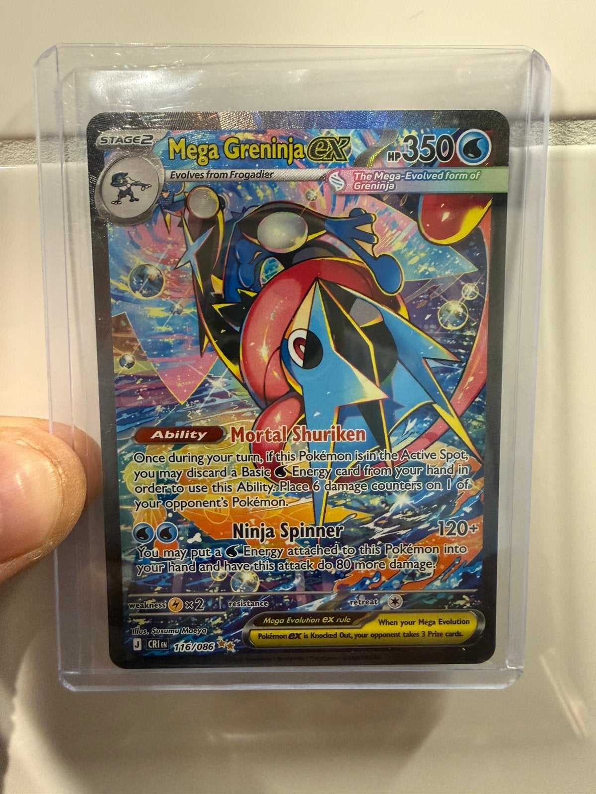 Pokemon Mega Greninja EX, Ophalen of Verzenden, Nieuw, Losse kaart
