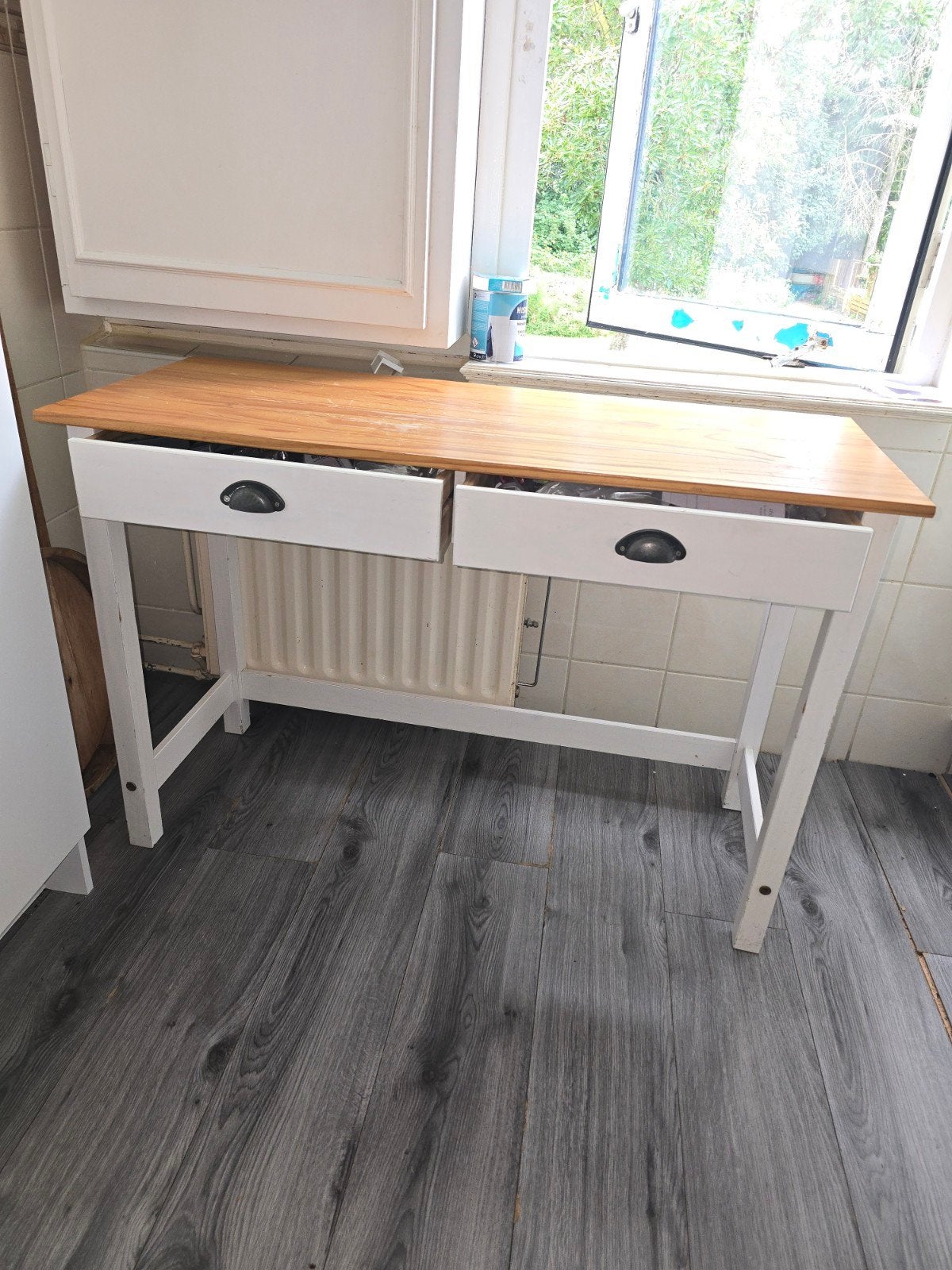 Vidaxl tafel - Eettafel, bureau, hobbytafel met 2 lades, Huis en Inrichting, Gebruikt, 100 tot 150 cm, Rechthoekig, 50 tot 100 cm