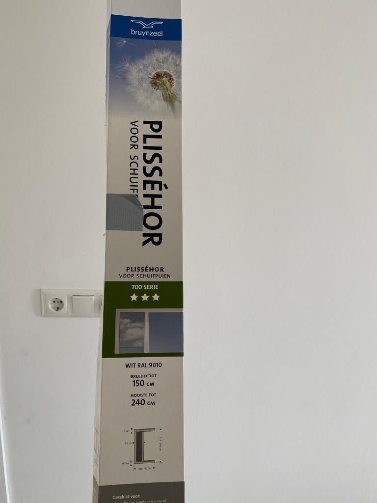NIEUW Bruynzeel plisséhor schuifpui 700 serie wit 150x240 cm, Ophalen, Hordeur, Nieuw, Schuifdeur