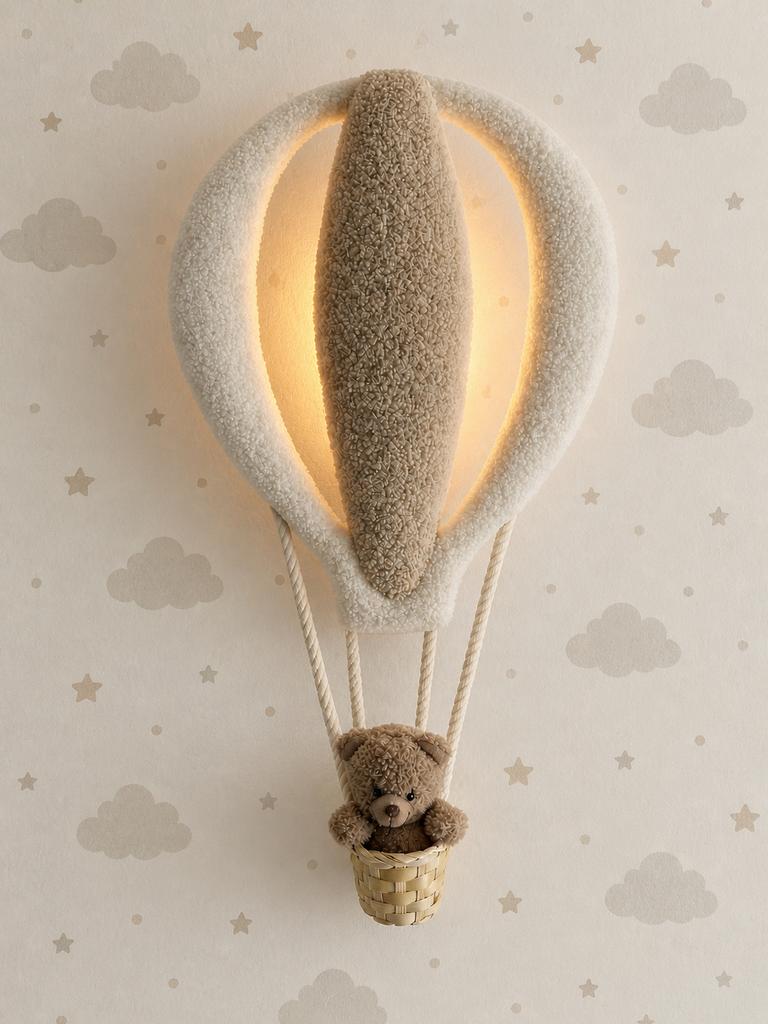 Luchtballon met beertje wandlamp dreamlight wit beige, Ophalen of Verzenden, Nieuw, Lamp