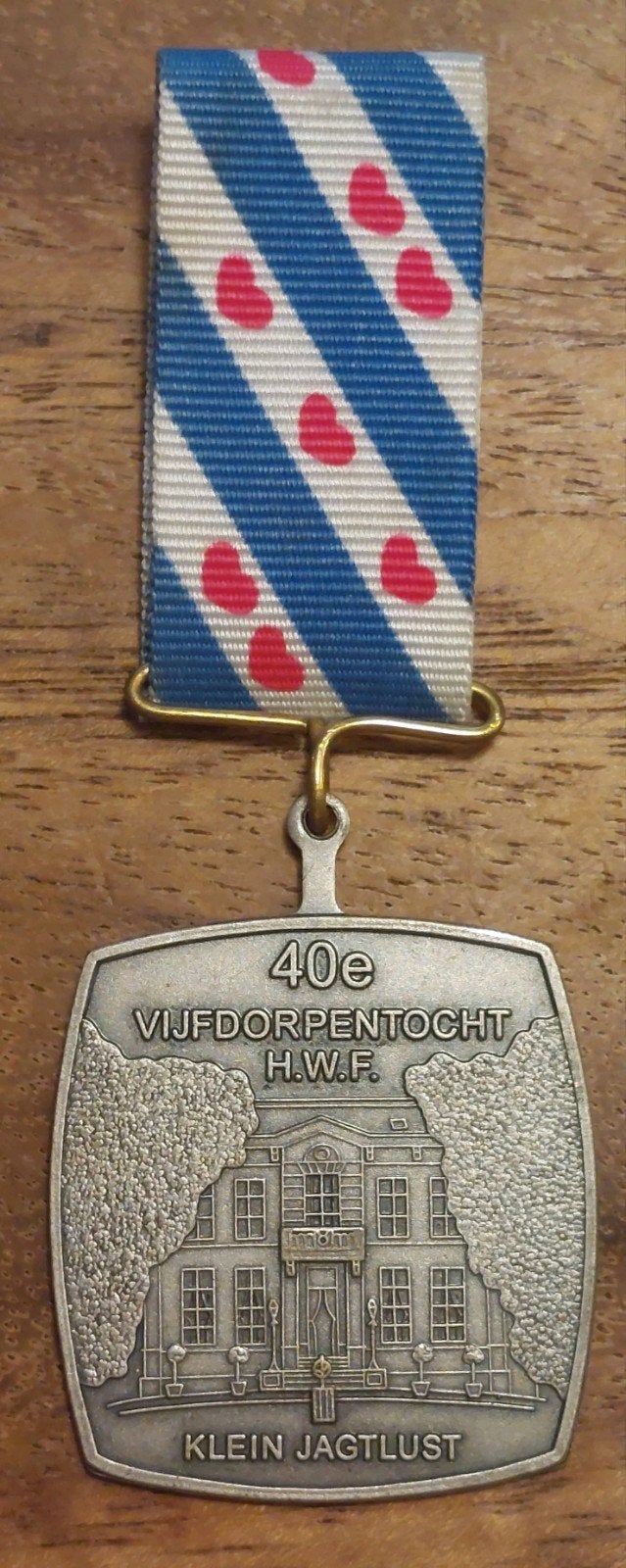 Medaille 40e Vijfdorpentocht H.W.F. Heerenveen KleinJagtlust, Ophalen of Verzenden, Overige materialen, Nederland