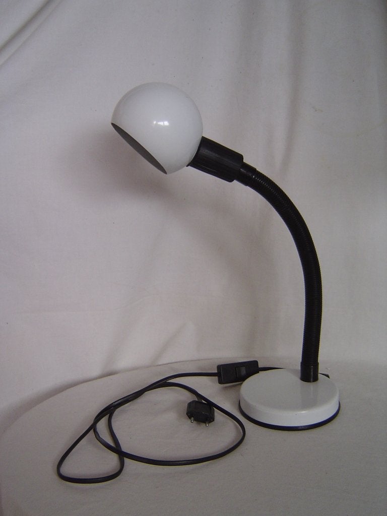 Vintage eyeball bureaulamp Veneta Lumi Italy, Bureaulamp, Overige merken, E14 (klein), Wit