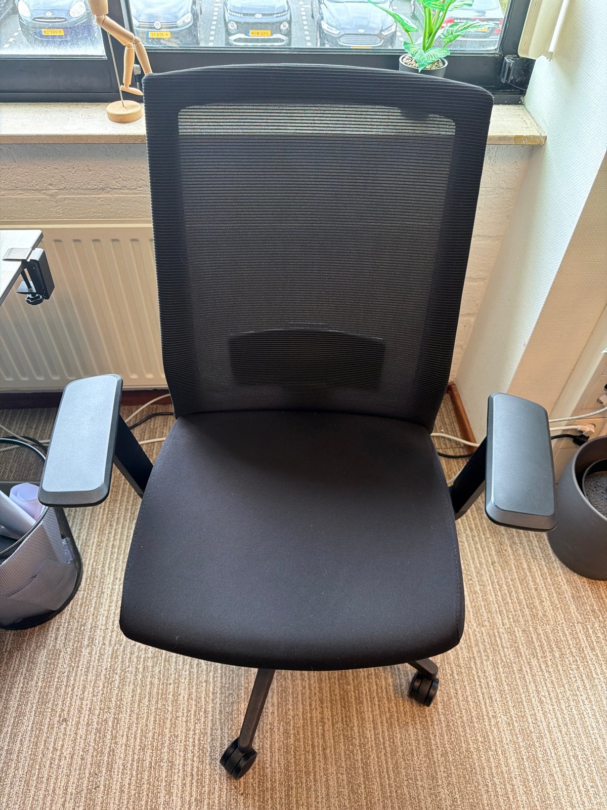 Ergonomische Bureaustoel Zwart - Ademend & Verstelbaar, Ophalen, Gebruikt, Zwart, Bureaustoel