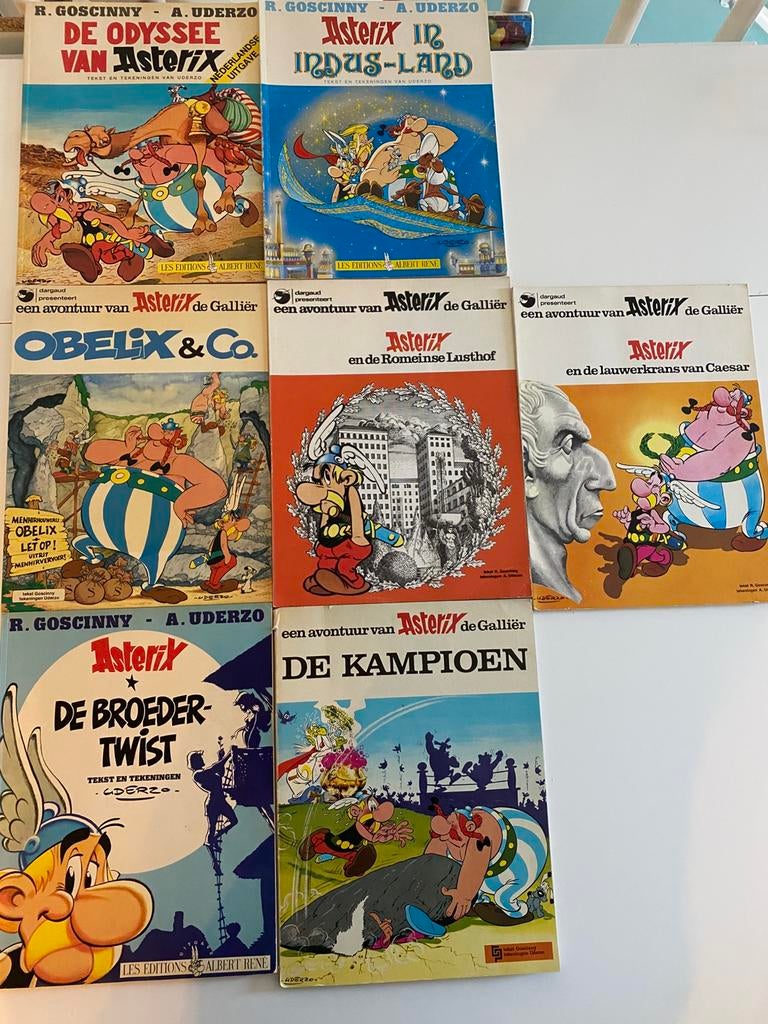 7 Vintage Asterix de Galliër stripboeken, Meerdere stripboeken, Ophalen of Verzenden, Gelezen