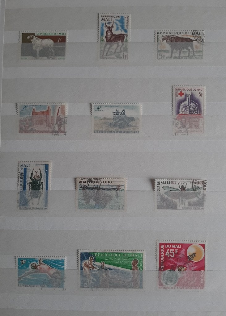 1 Kaart Oude Postzegels Republiek Mali Nr. 1 Gestempeld, Ophalen, Overige landen, Gestempeld