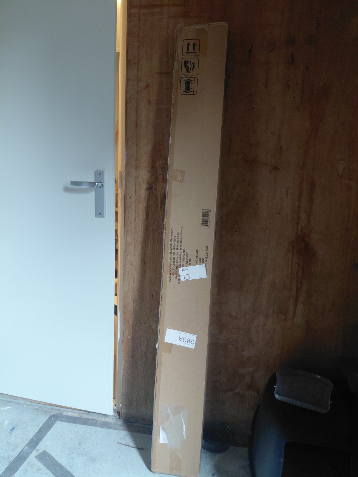 Outfit windscherm uitschuifbaar 160x300cm zwart, Ophalen, Nieuw