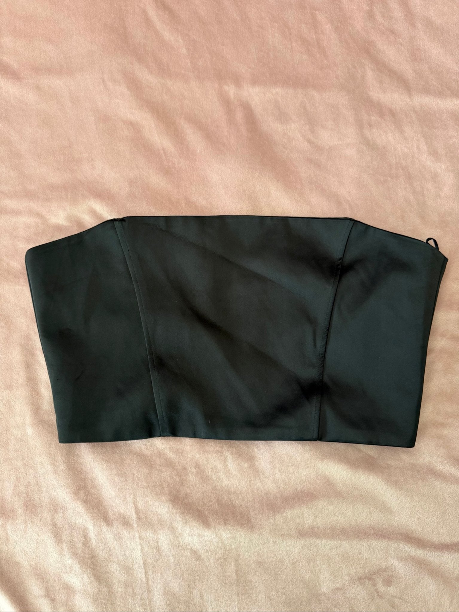 Sexy Zara Zwarte Strapless Corset Crop Top Groot, Ophalen of Verzenden, Zo goed als nieuw
