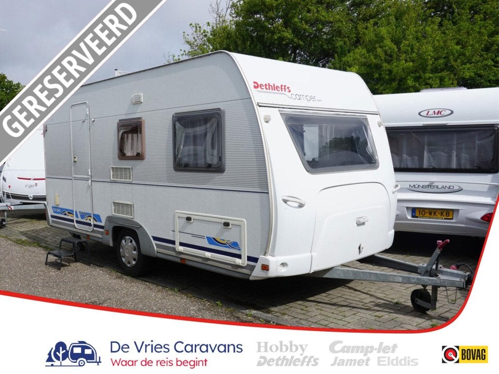 Dethleffs Camper 440 DB tent + luifel,fietsendrag, Caravans en Kamperen, Caravans, Standaardzit, Kachel, Bedrijf, 750 - 1000 kg