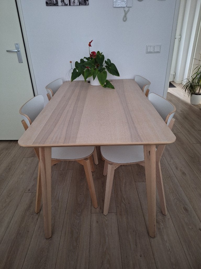 Tafel en stoelen, Huis en Inrichting, Ophalen, Kunststof, 100 tot 150 cm, 50 tot 100 cm