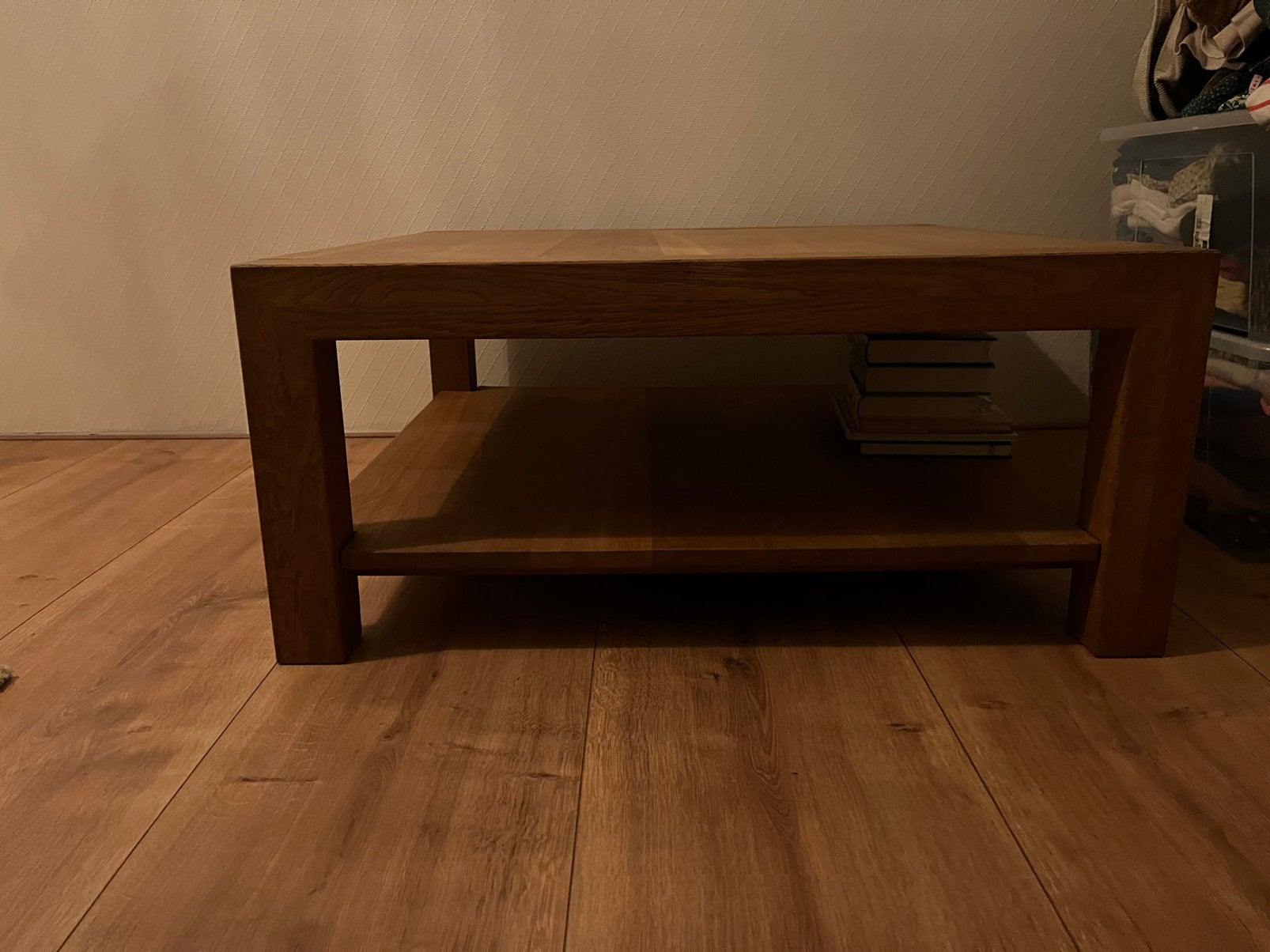 Salontafel 90x90, Ophalen, 50 tot 100 cm, Eikenhout, Zo goed als nieuw