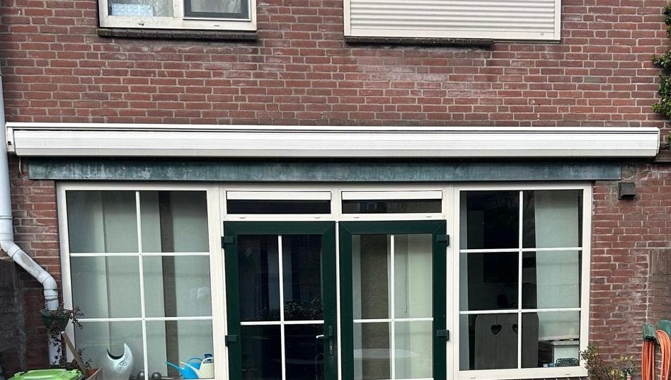 Elektrisch zonnescherm, Tuin en Terras, Zonneschermen, Ophalen, Gebruikt, 450 cm of meer, Elektrisch