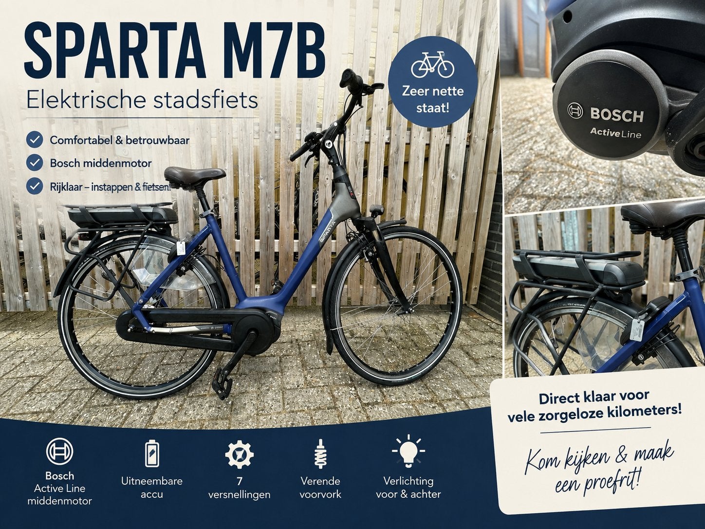 Sparta M7B | 53 cm, Ophalen, Sparta, 53 tot 56 cm, Velgrem