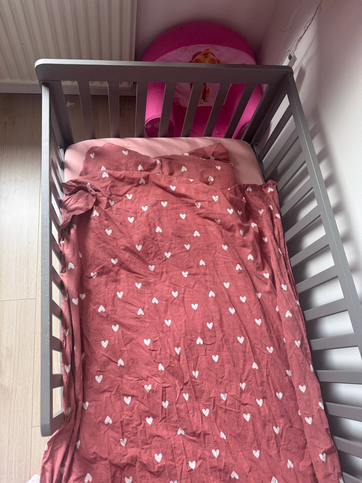 Petite amelie peuter bed inclusief matras en dekbed overtrek, Ophalen, Gebruikt, 70 tot 85 cm, 140 tot 160 cm