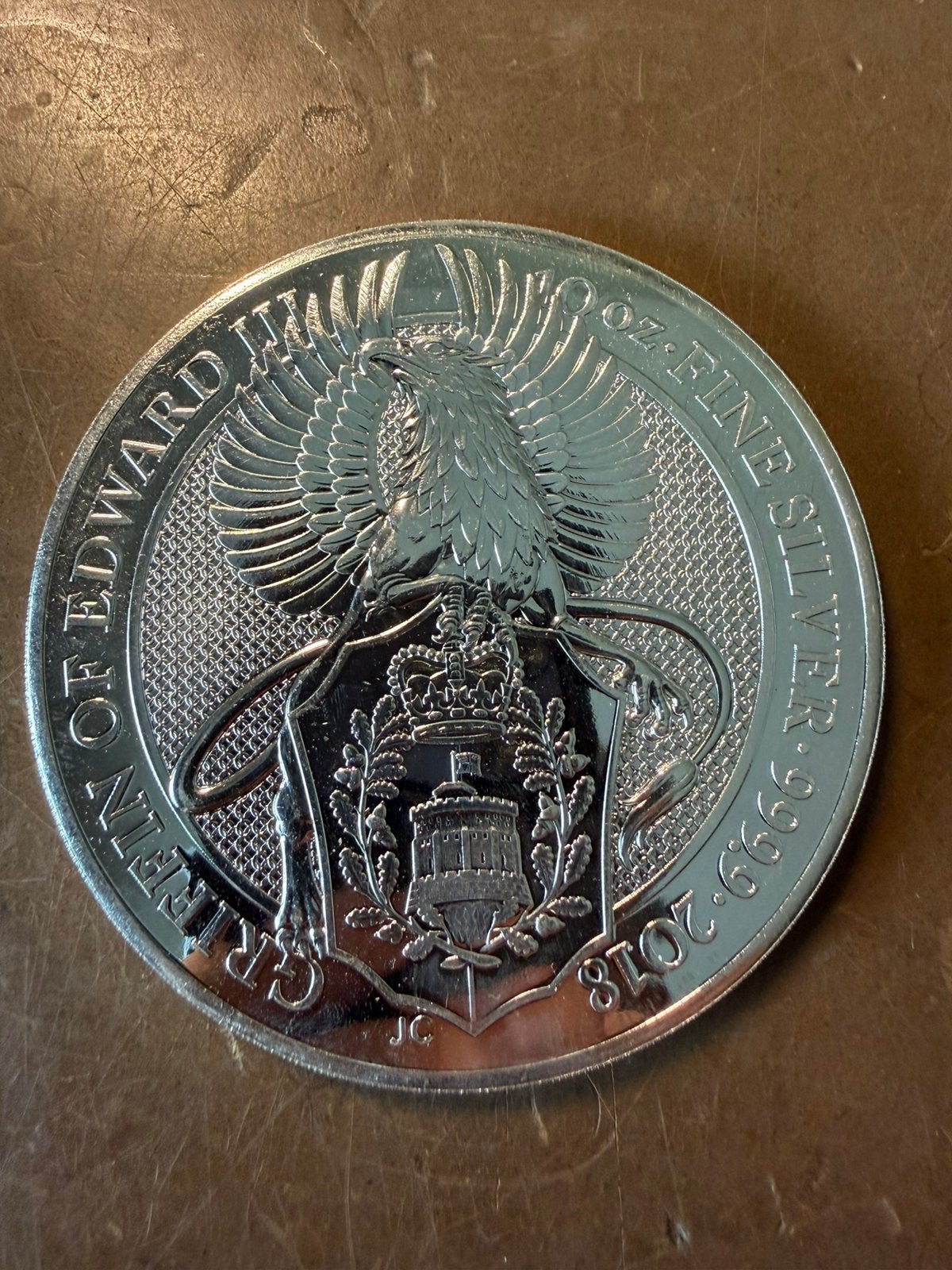 10 ounce Griffin of Ward 2018, Ophalen of Verzenden, Zilver