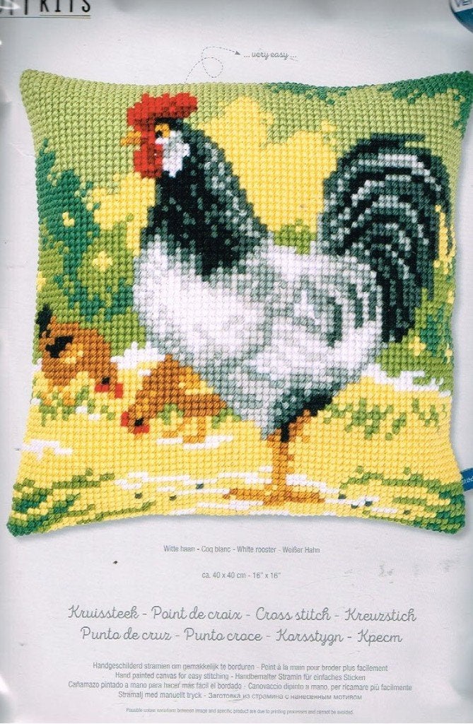 Cado vervaco borduurpakket kussen  WITTE KIP  met KUIKENS, Ophalen of Verzenden, Nieuw, Handborduren, Borduurpakket