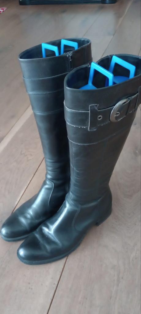 Zwarte leren hoge laarzen - Janet D. - Maat 39, Kleding | Dames, Schoenen, Hoge laarzen, Janet D., Zwart, Ophalen of Verzenden