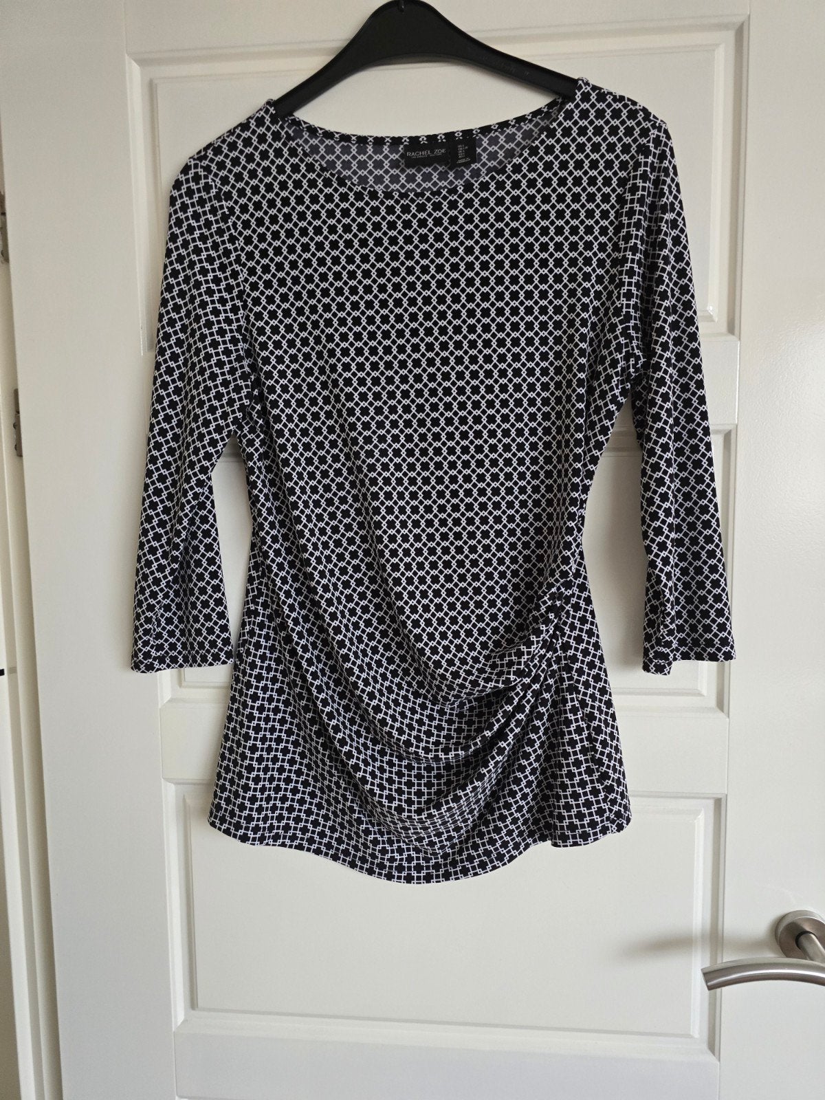 Te koop zwart/wit dames shirt met driekwart mouw, merk Rache, Zwart, Maat 42/44 (L), Ophalen of Verzenden, Zo goed als nieuw