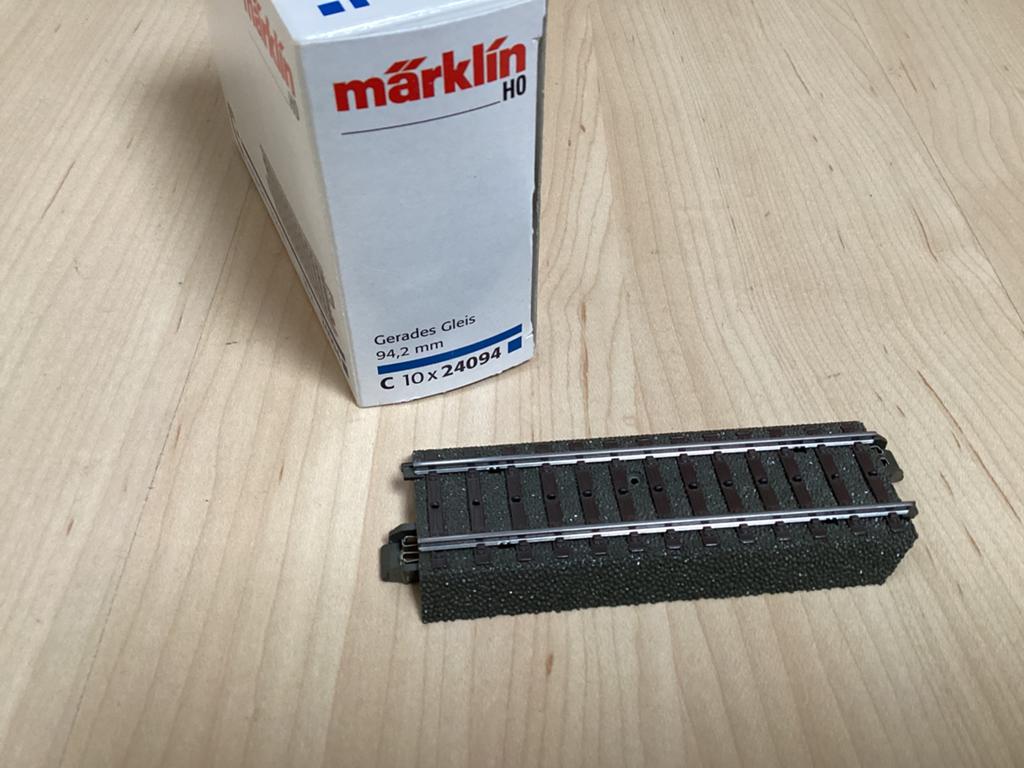 Marklin C rail 24094 rechte rail., Wisselstroom, Rails, Ophalen of Verzenden, Zo goed als nieuw