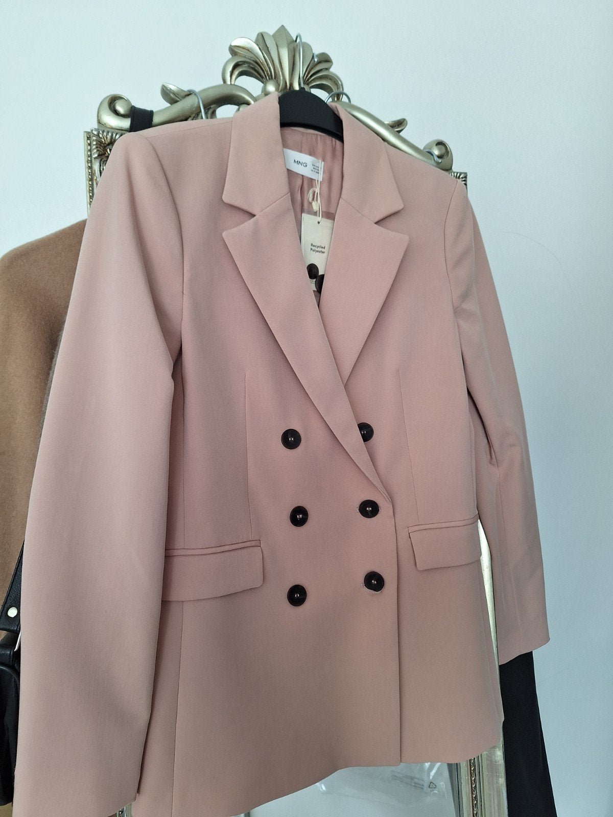 Mango licht roze blazer maat XS getailleerd, Mango, Verzenden, Zo goed als nieuw, Jasje