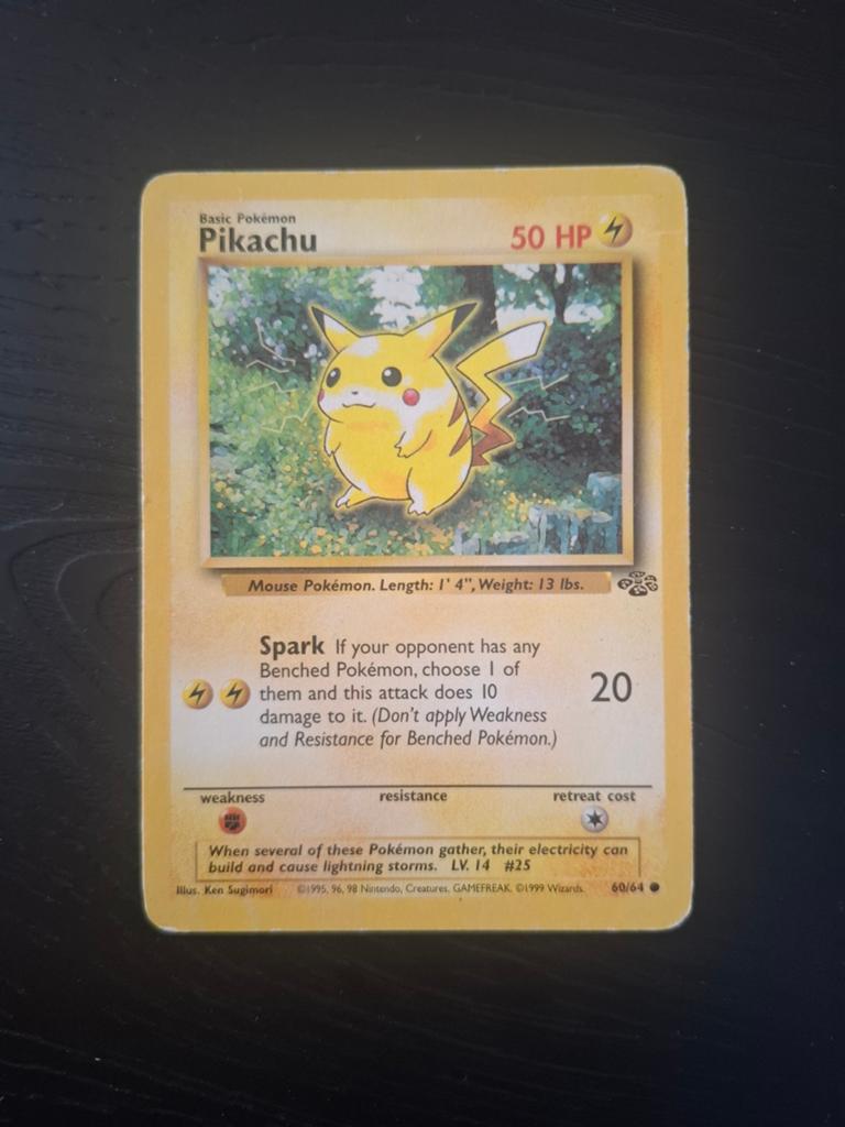 Pikachu Pokémon Kaart - Base Set 60/64 (Engels), Ophalen of Verzenden, Gebruikt, Losse kaart