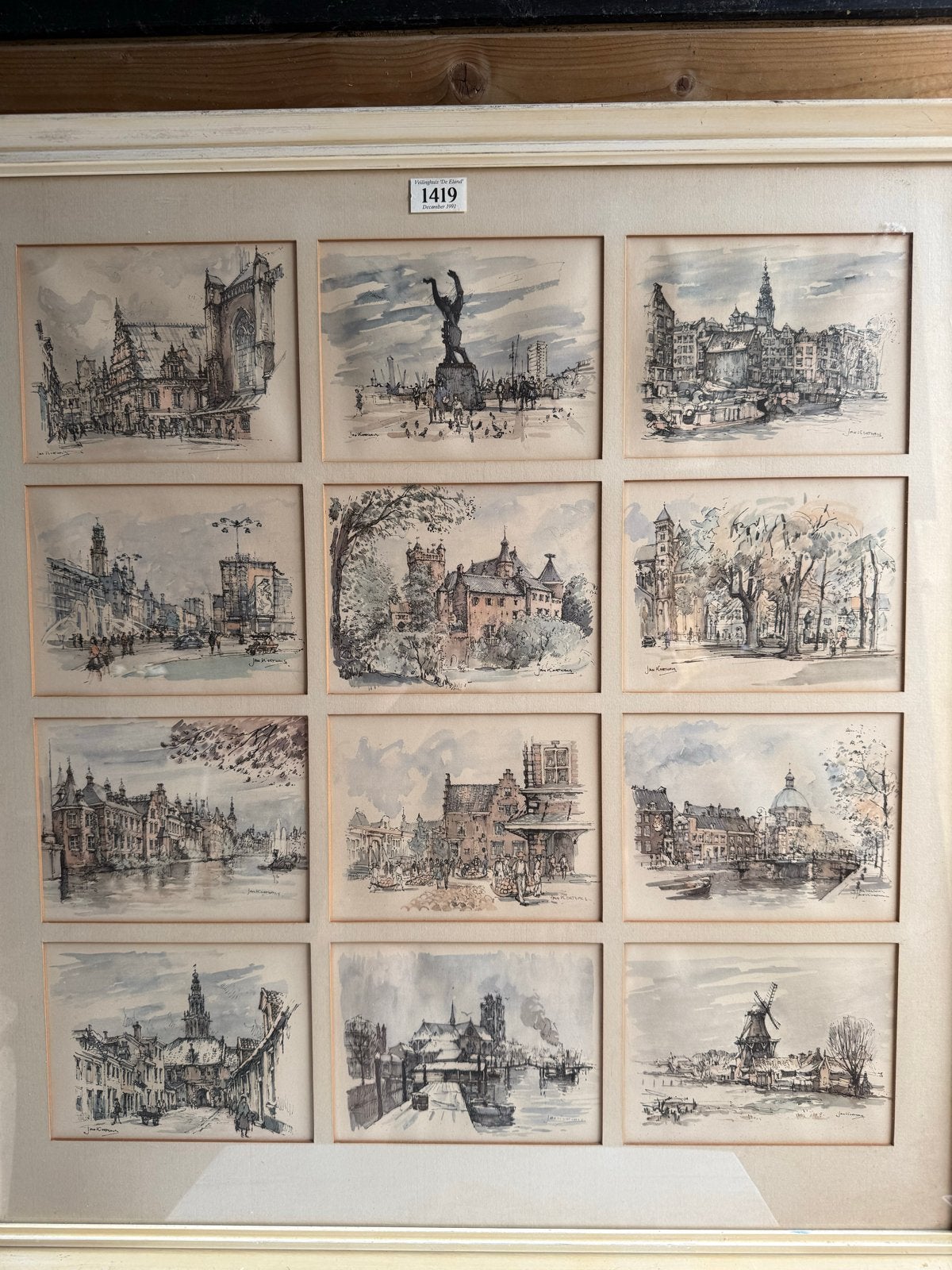 Jan Korthals: 12 Stads- en Plattelandsgezichten (1991), Antiek en Kunst, Ophalen