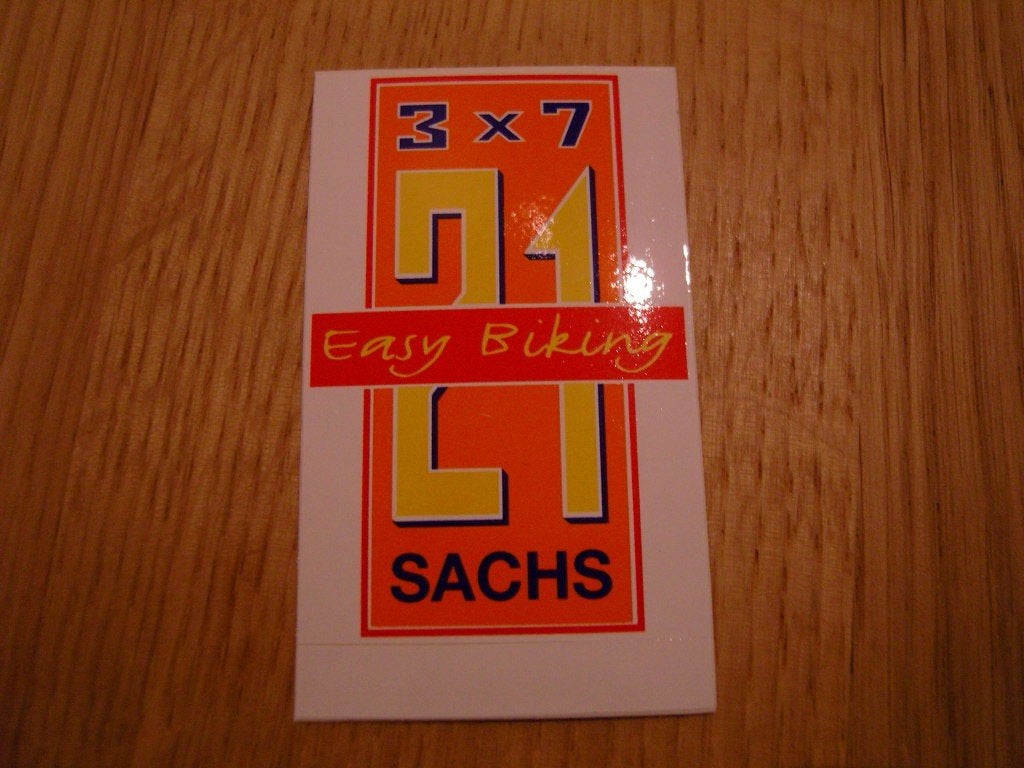 sticker 3 x 7 21 easy biking   SACHS   Fiets, Ophalen, Zo goed als nieuw