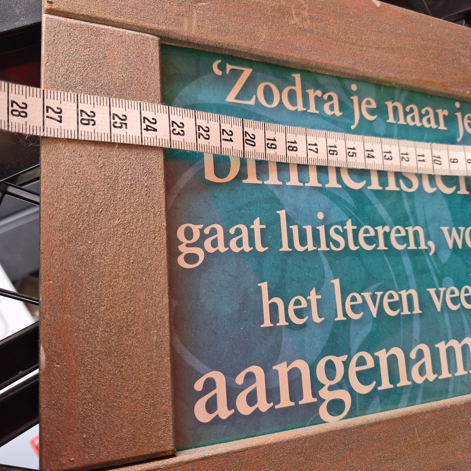 Zelf geschilderd lijstje met inspirerende spreuk, Ophalen, Zo goed als nieuw