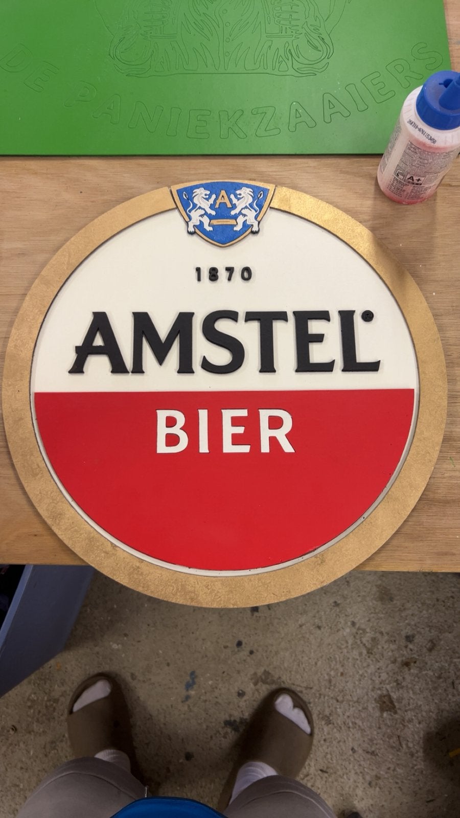 Houten Amstel Bord, Ophalen of Verzenden, Nieuw, Reclamebord, Plaat of Schild, Amstel