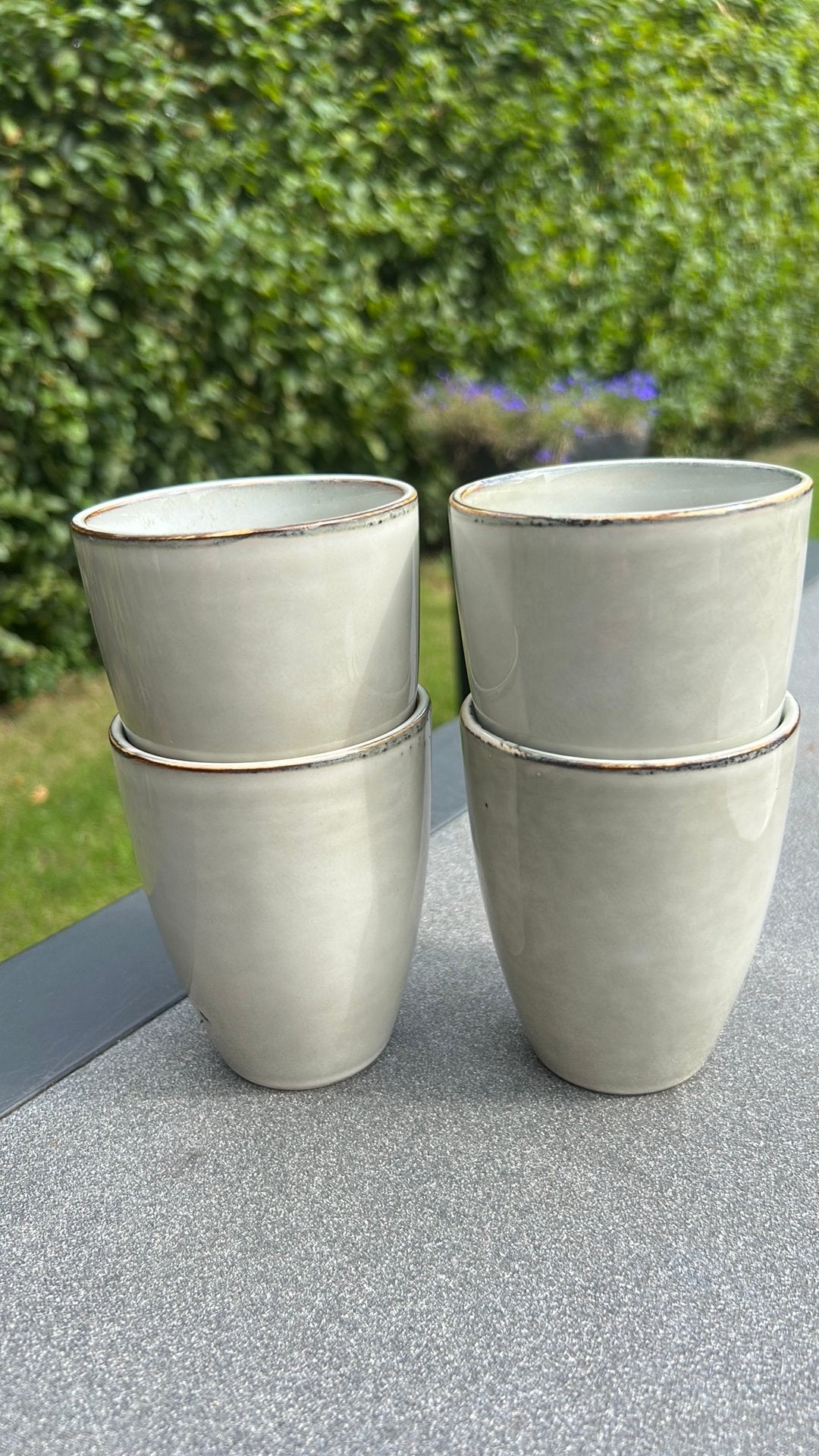 4 landelijk stoere koffiebekers, Huis en Inrichting, Ophalen of Verzenden, Zo goed als nieuw, Overige stijlen, Overige typen