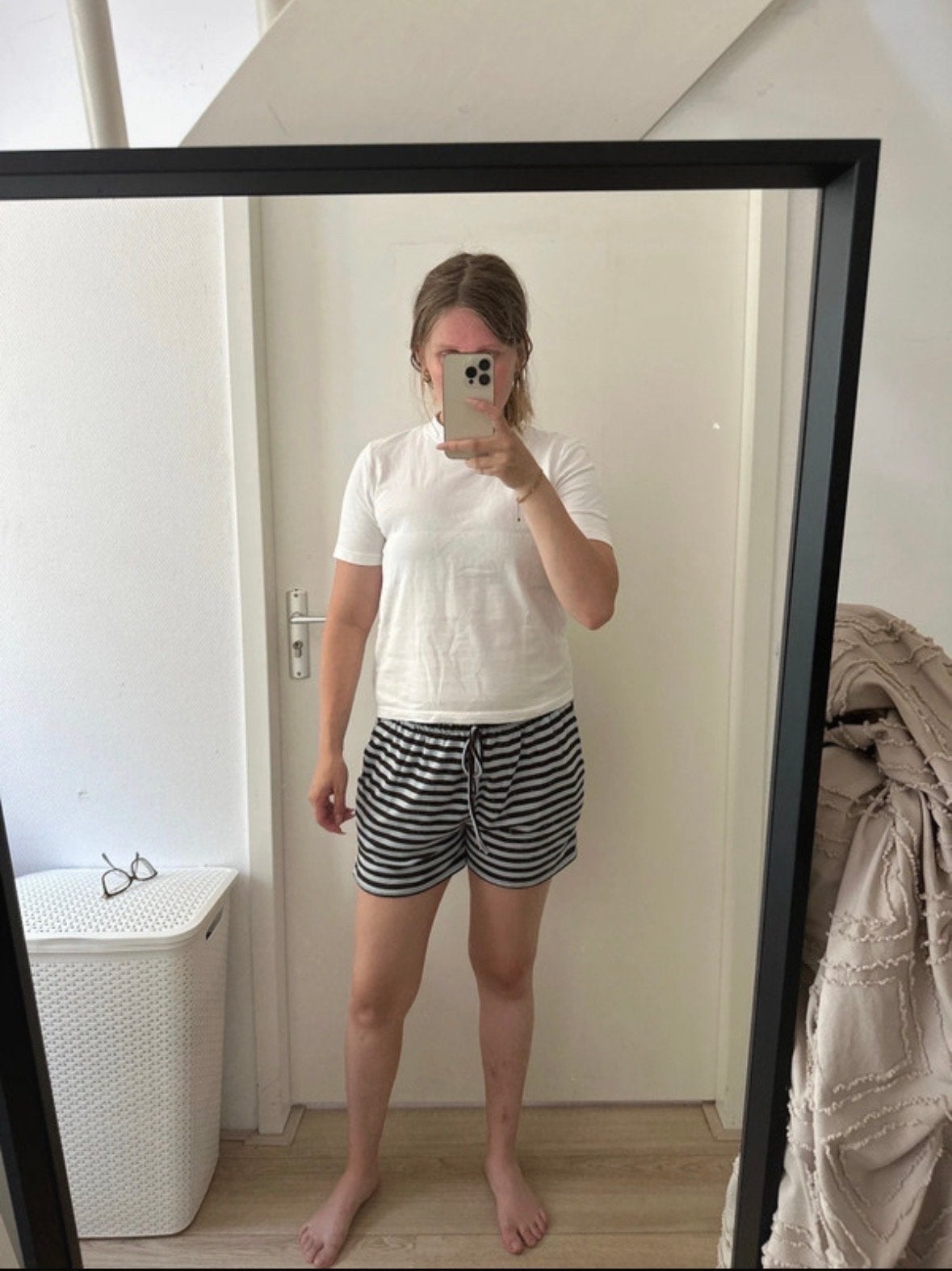 Comfortabele gestreepte shorts, Ophalen of Verzenden, Gedragen, Maat 38/40 (M), Zwart