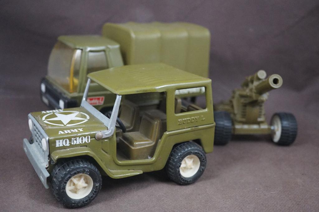 Buddy L - Jeep / Troop transport en kanon - VINTAGE, Ophalen of Verzenden