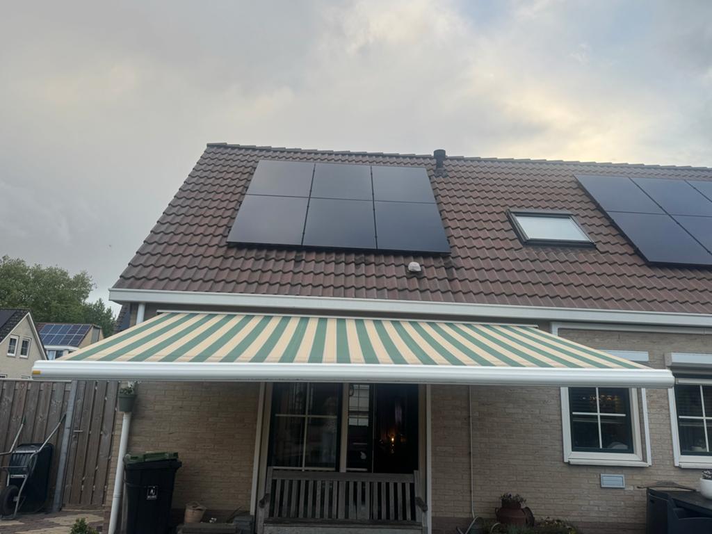 Groen/Geel gestreept zonneschermdoek, Ophalen, Gebruikt, Overige typen, 450 cm of meer
