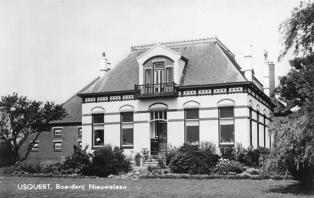 076 Usquert - Boerderij Nieuwelaan, Ophalen of Verzenden, 1960 tot 1980, Ongelopen, Groningen