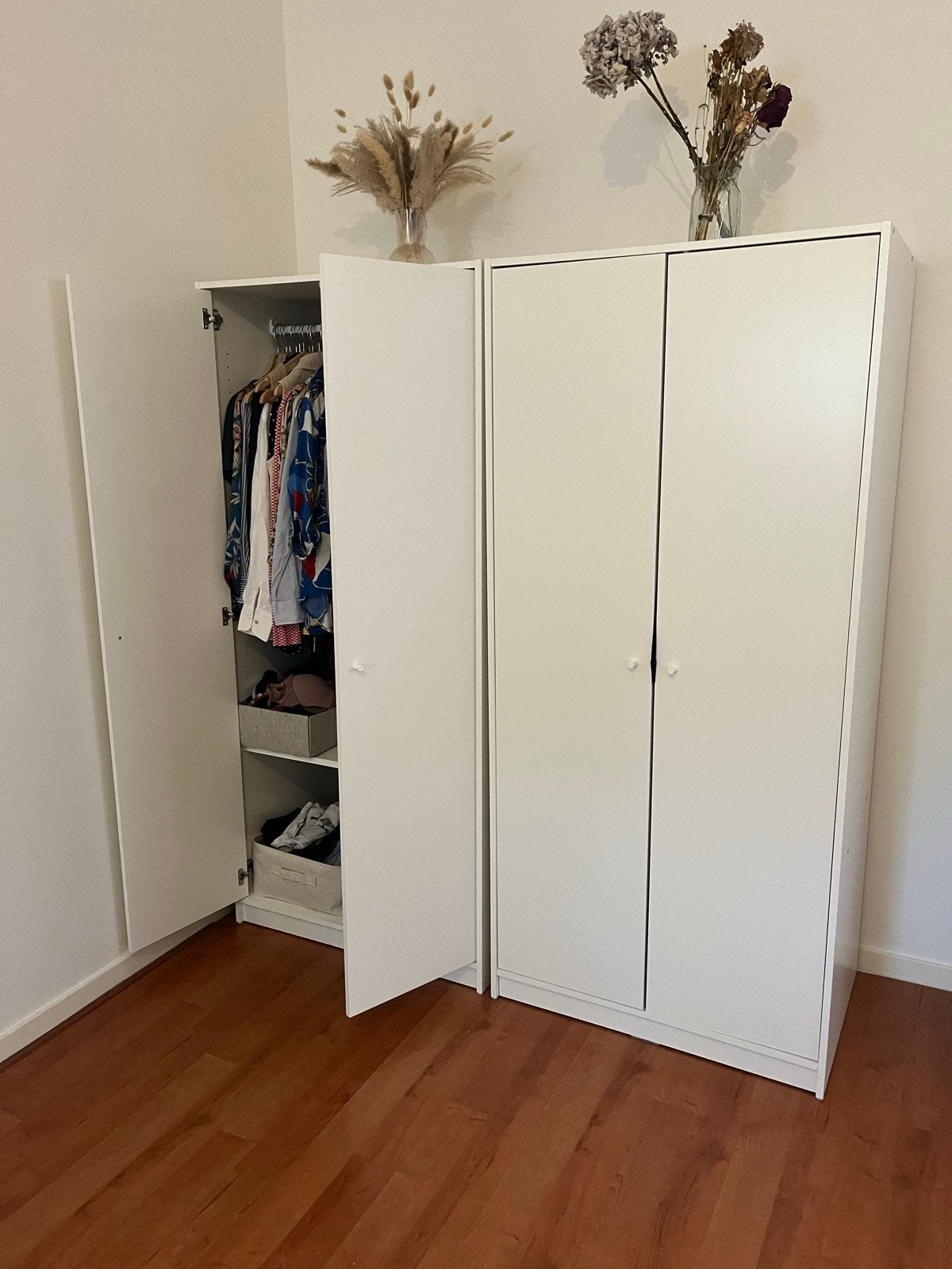 3x - Witte kledingkast met twee deuren, Ophalen, 50 tot 100 cm, Zo goed als nieuw, 150 tot 200 cm