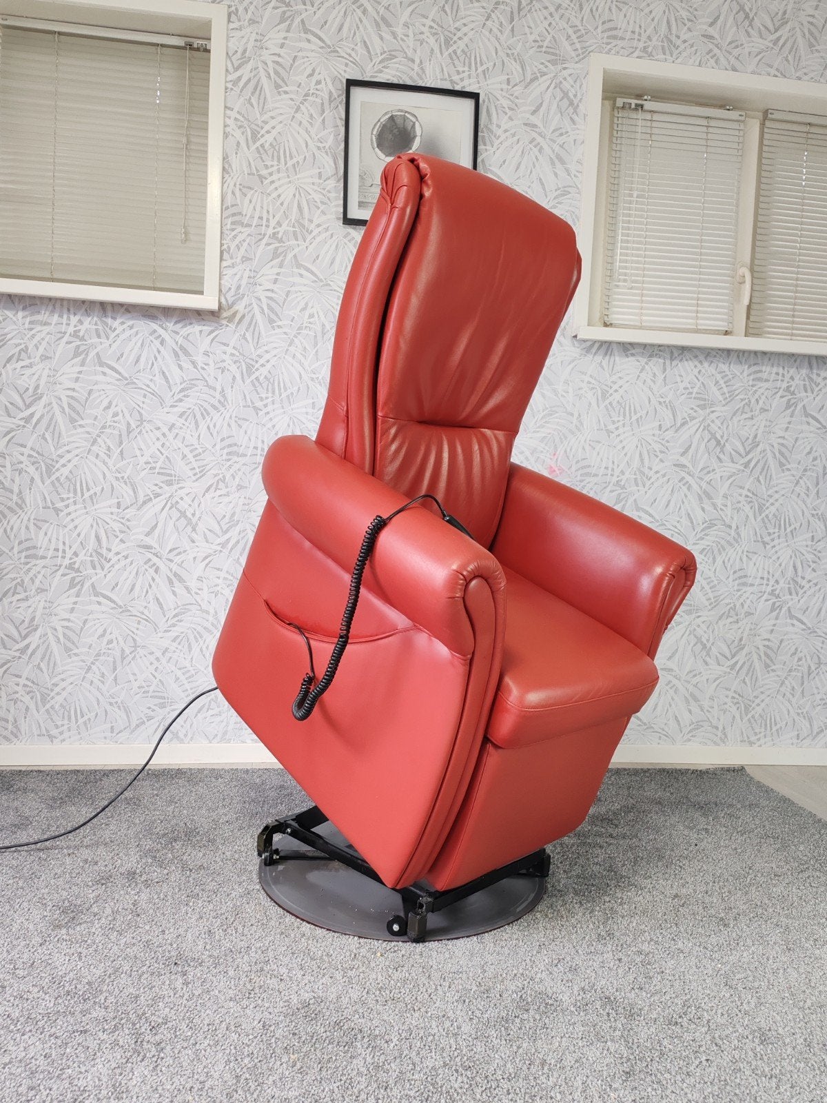 Fitform leren sta op stoel relax fauteuil op draaiplateau, Fitform, Leer, Ophalen of Verzenden, Zo goed als nieuw