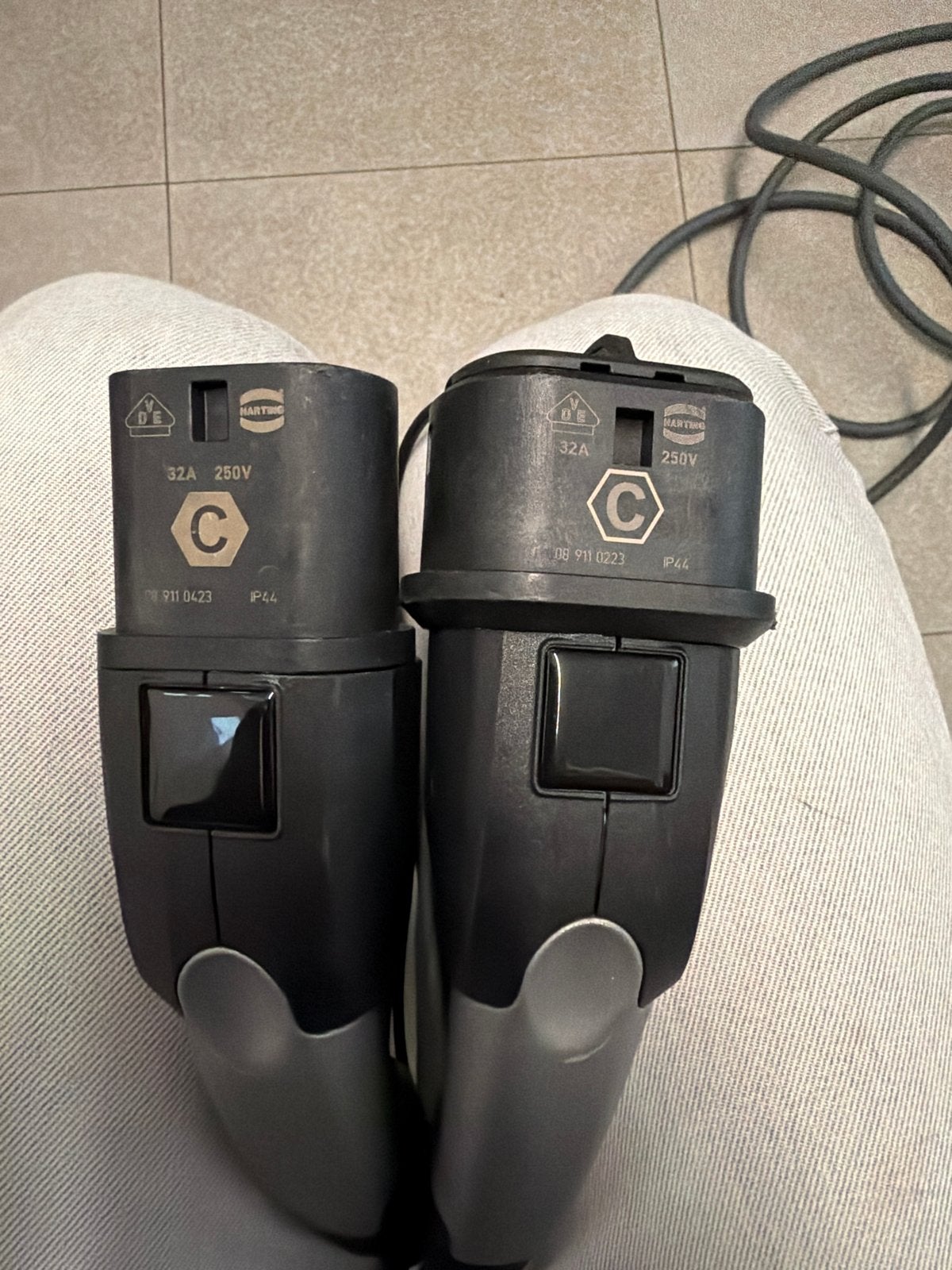 Harting 32A 250V CEE stekker (2 stuks), Ophalen, Gebruikt