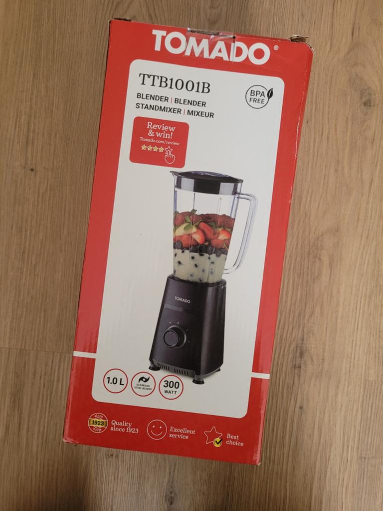 Tomado TTB1001B Blender - 1.0L, NIEUW in doos, Ophalen, Nieuw, Blender
