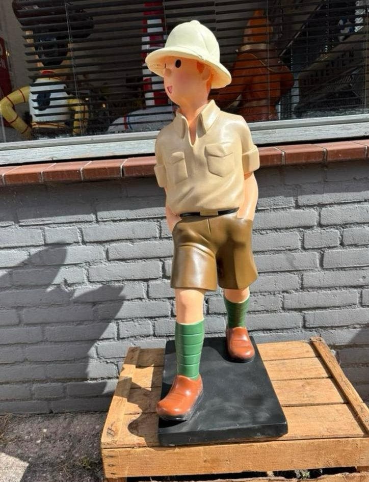 Grote Kuifje Beeld - Avontuurlijke Decoratie, Verzamelen, Ophalen, Kuifje, Zo goed als nieuw, Beeldje of Figuurtje