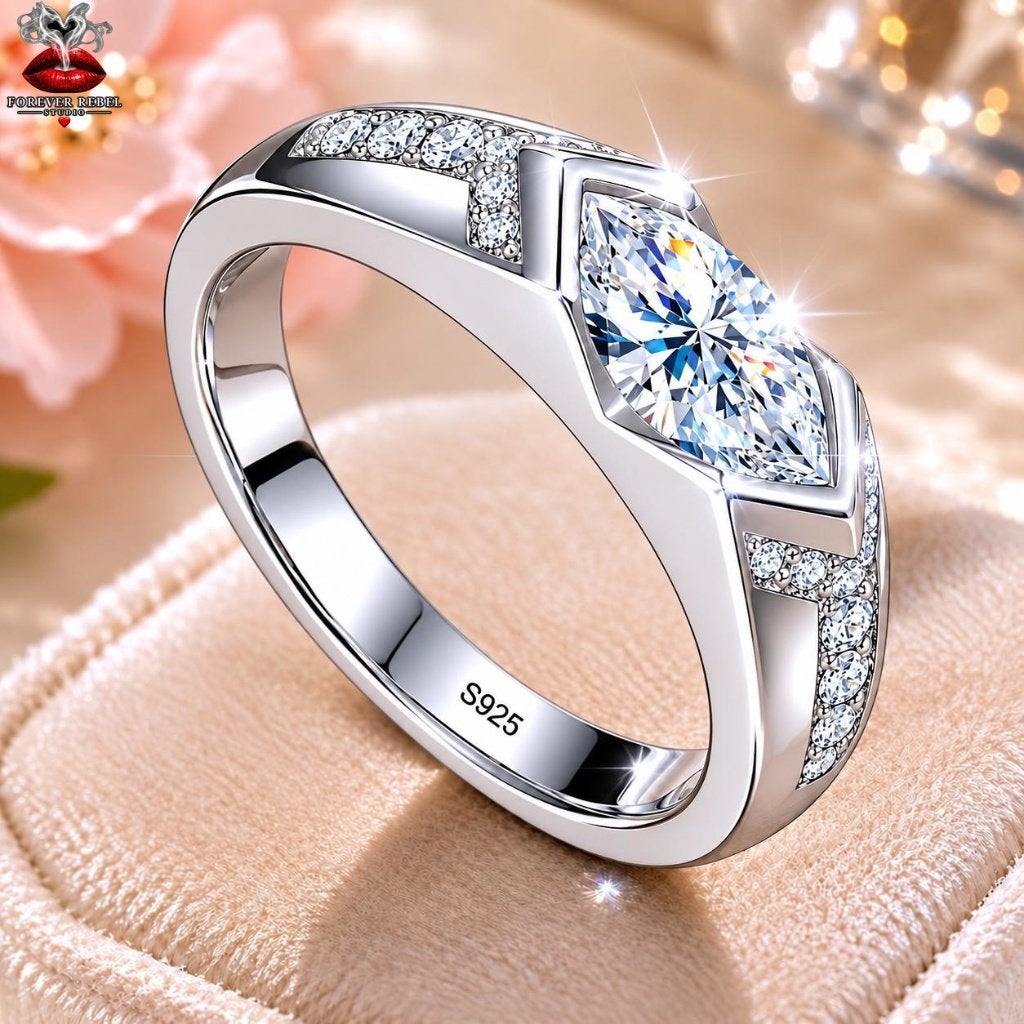 Autumn Celeste Moissanite Ring- 925 Zilver Diverse Maten, Foreverrebelstudio@pm.me, Ophalen of Verzenden, 17 tot 18, Met edelsteen