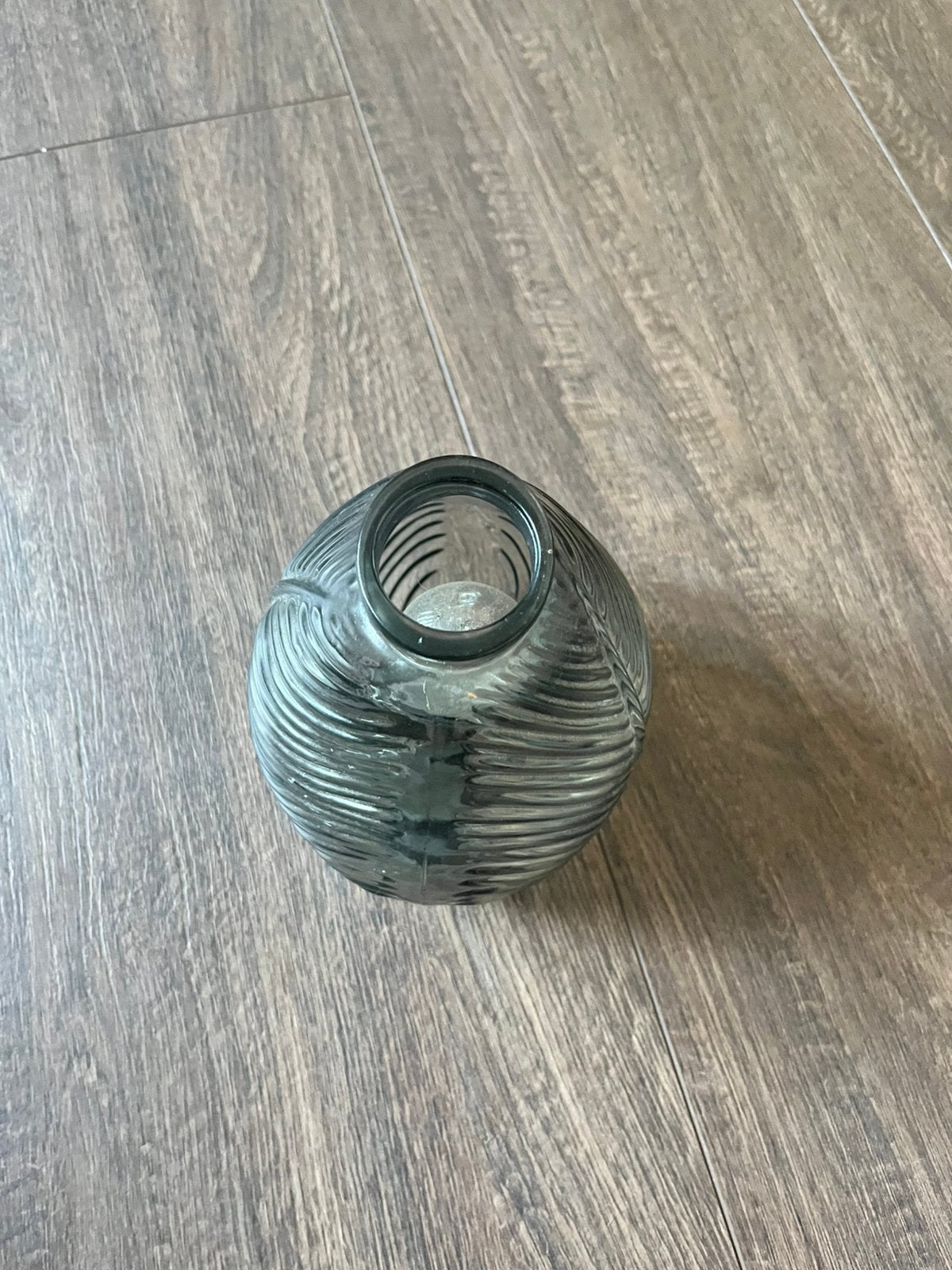 Glazen decoratielamp met bladmotief, Groen, Ophalen of Verzenden, Zo goed als nieuw, Glas