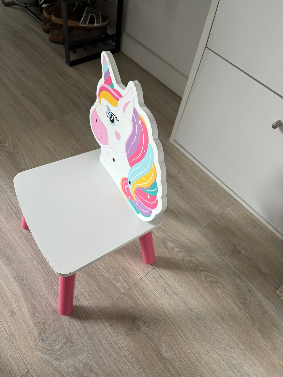 Super schattige unicorn houten stoel, Ophalen, Zo goed als nieuw