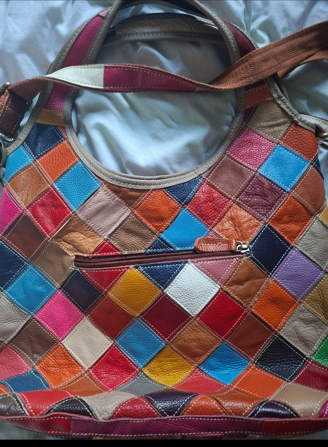 Ebeeza Handtas - Kleurrijke Patchwork Design, Ophalen of Verzenden, Zo goed als nieuw, Overige kleuren, Handtas