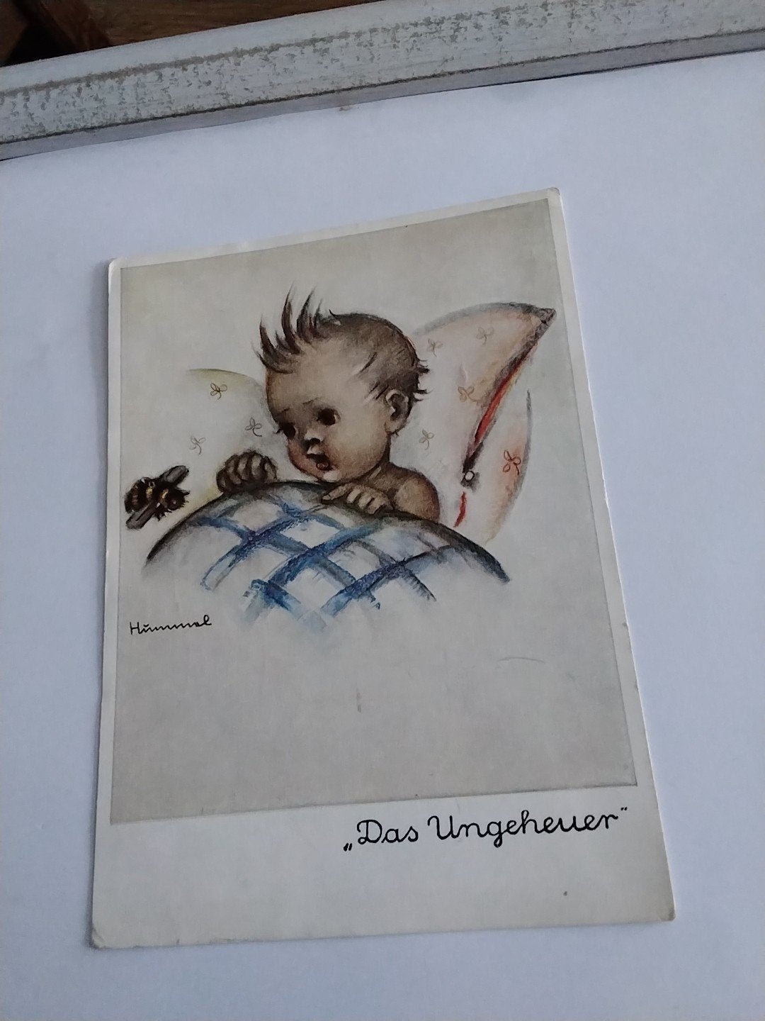 Vintage Hummel Ansichtkaart "Das Ungeheuer" -, Ophalen of Verzenden, 1940 tot 1960, Ongelopen