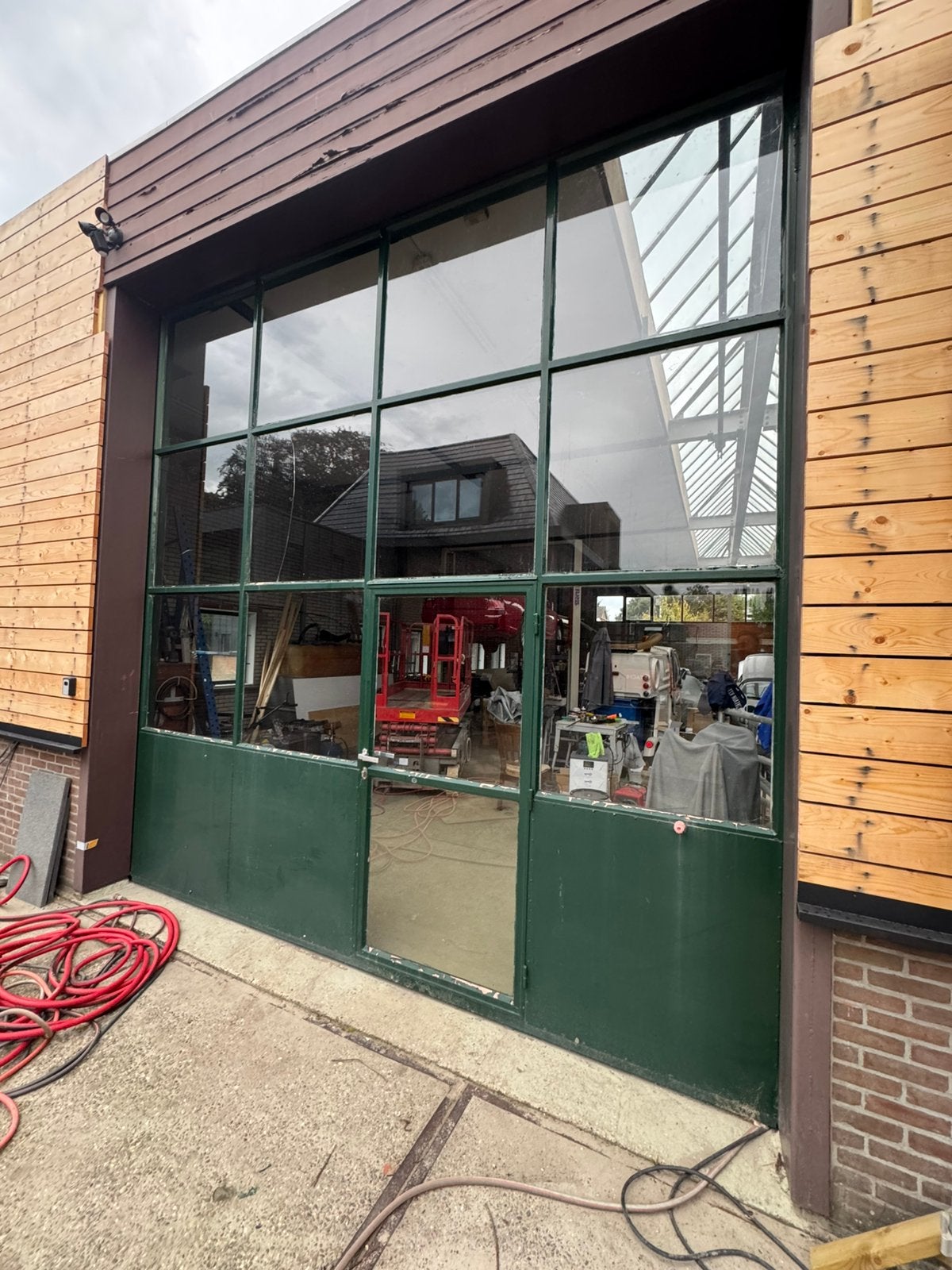 Stalen garagedeur met loopdeur, Ophalen, Gebruikt, Garagedeur, Metaal