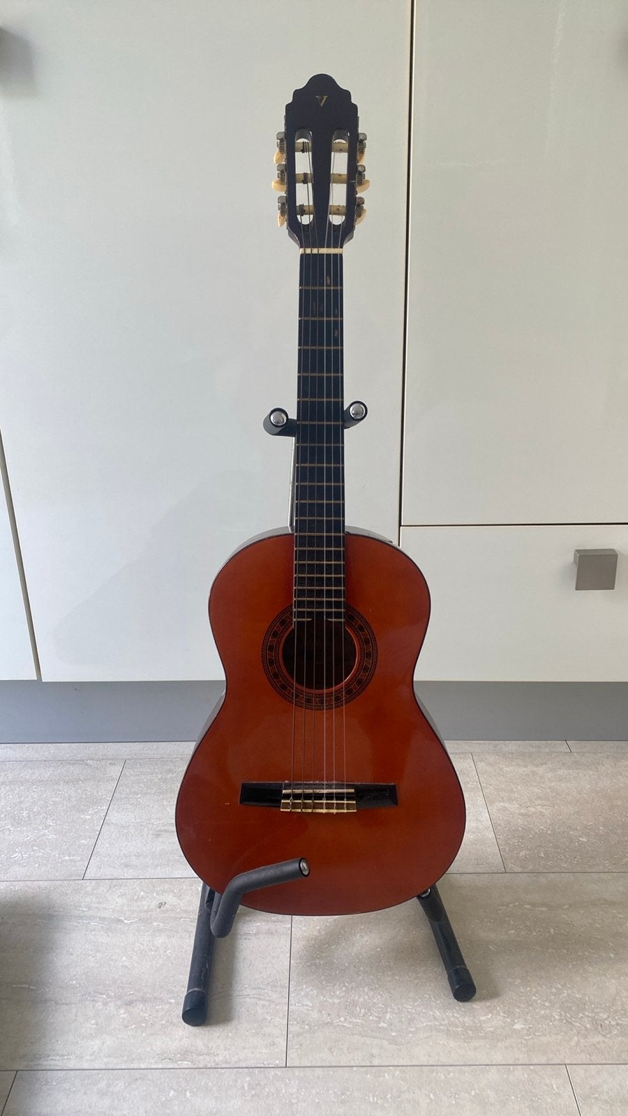 Valencia Klassieke Gitaar met hoes en standaard, Ophalen, Gebruikt, Klassieke of Spaanse gitaar, Met koffer